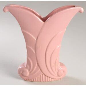 MCM Vintage Art Deco Skyscaper Vase by Abingdon pink